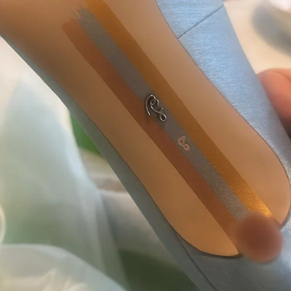 NIB Sam Edelman Hazel Pointed Toe Pump Vienna Blue Silk Size 8 - Picture 7 of 7